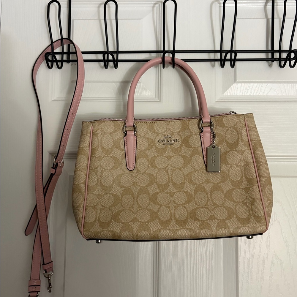 Coach Beige and Pink Satchel